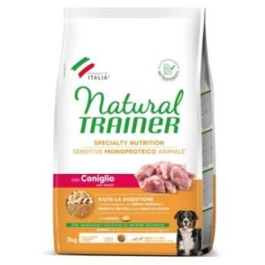 Trainer natural adult dog sensitive no gluten M/M rabbit sausas maistas šunims triušiena 3kg
