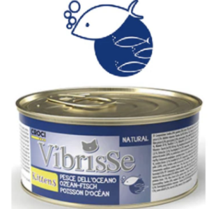 VIBRISSE Konservai Kačiukams Su Žuvimi 70g 12/24 vnt