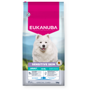 Eukanuba Daily Care Sensitive Skin All Breeds visų veislių šunims su žuvimi 12 kg