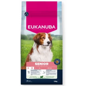 Eukanuba Senior Small Medium Breed Senjorams mažų ir vidutinių veislių šunims Ėriena ir ryžiai 12 kg