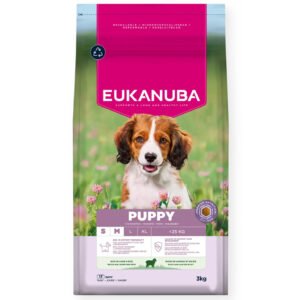 Eukanuba Puppy S/M Breeds Mažų ir vidutinių veislių šuniukams Ėriena ir ryžiai