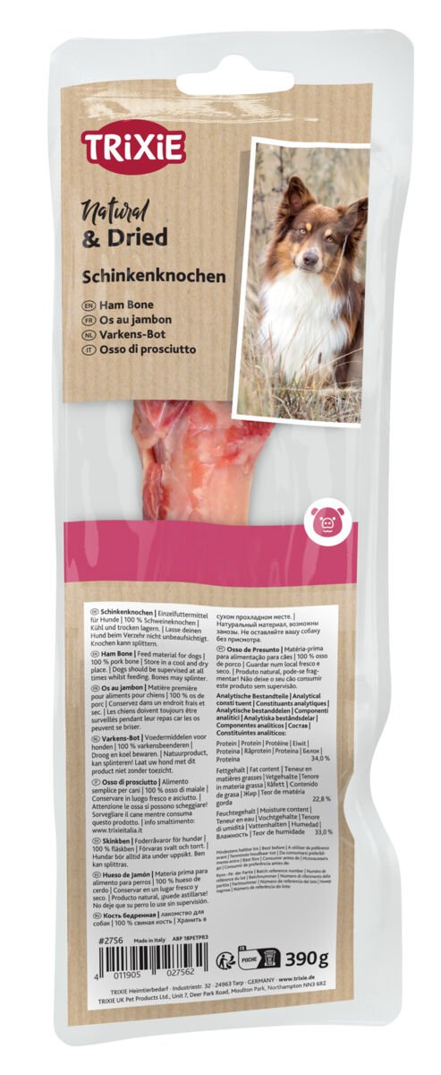 TRIXIE Ham bone Skanėstas Natūralūs šunims kumpio kaulai, 24cm, 390g 4vnt - Image 2