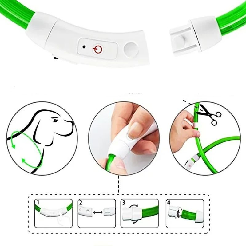 Pet Safety Šviečiantis antkaklis šunims M iki 50cm Raudona - Image 2