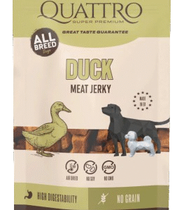 QUATTRO JERKY - DUCK PROTEIN BAR Skanėstai šunims su Antiena 130 g 4vnt