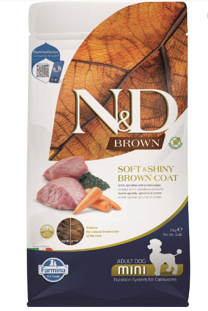 Farmina N&D Brown Lamb Adult Mini – maistas mažų veislių šunims su ėriena