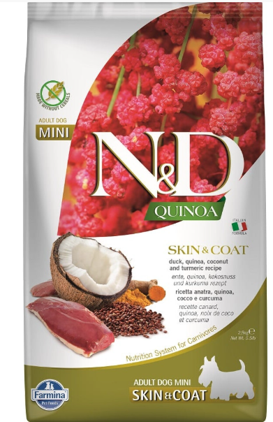 Farmina Quinoa Skin&Coat Quail Coconut Adult All Breeds - Visų veislių šunims Putpeliena 7kg