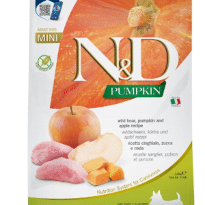 Farmina N&D Pumpkin Wild Boar & Apple Adult Mini – mažų veislių šunims Šerno mėsa ir obuoliai