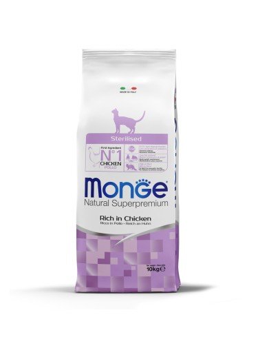 Monge Sterilized Adult Chicken – Super Premium sausas pašaras su vištiena sterilizuotoms katėms 10kg