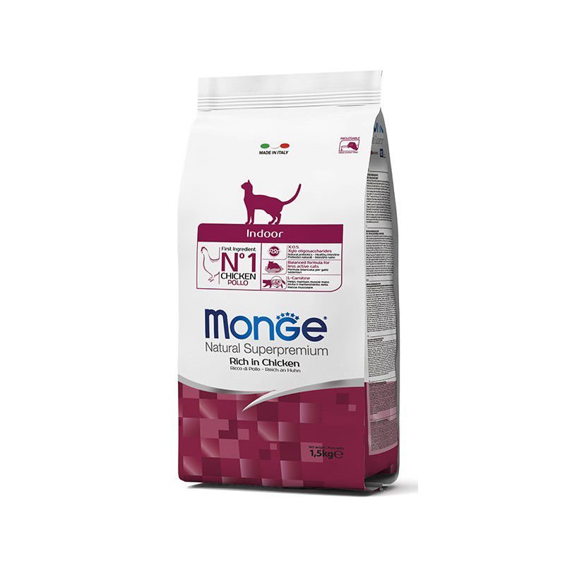 Monge Indoor Adult sausas maistas suaugusioms katėms su Vištiena 10kg