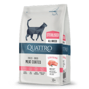 QUATTRO Extra salmon Sterilised sausas sterilizuotų kačių pašaras su lašiša