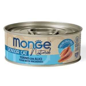 Monge Jelly Senior konservai senjorėms katėms su tunu ir ančiuviais 80g