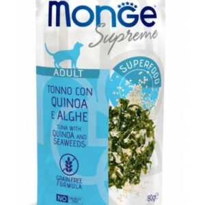 Monge SUPREME – konservai suaugusioms katėms su tunu, quinoa ir jūros dumbliais, 80g 12vnt