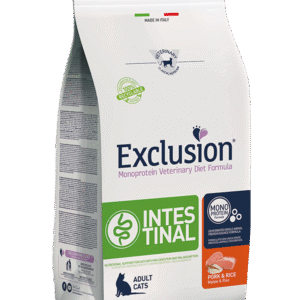 Exclusion INTESTINAL sausas maistas suaugusioms katėms su kiauliena ir ryžiais 1,5 kg