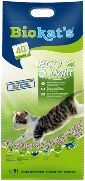 BIOKAT'S ECO LIGHT natūralus ir itin lengvas kačių kraikas 8 L