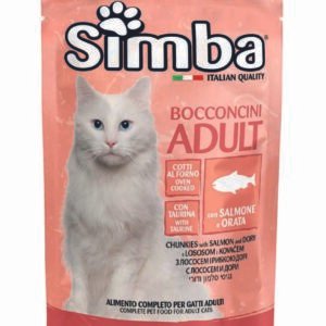 Simba konservuotas pašaras suaugusioms katėms su lašiša ir dorada 100 g 12/24vnt