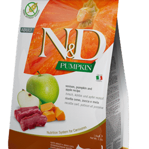 Farmina N&D Pumpkin Venison & Apple – sausas pašaras katėms Elniena ir obuoliai