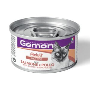 GEMON - Wet Cat Mousse Adult Salmon/Chicken - Konservai suaugusioms katėms Lašiša ir Vištiena 85g 12/24 vnt