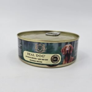 Real Dog SP – Wet Beef & Goat for Adult Dogs konservai šunims su jautiena ir ožkiena, 240 g 12 vnt