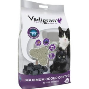VADIGRAN MAXIMUM ODOUR CONTROL – sušokantis kačių kraikas su aktyvuota anglimi 12KG