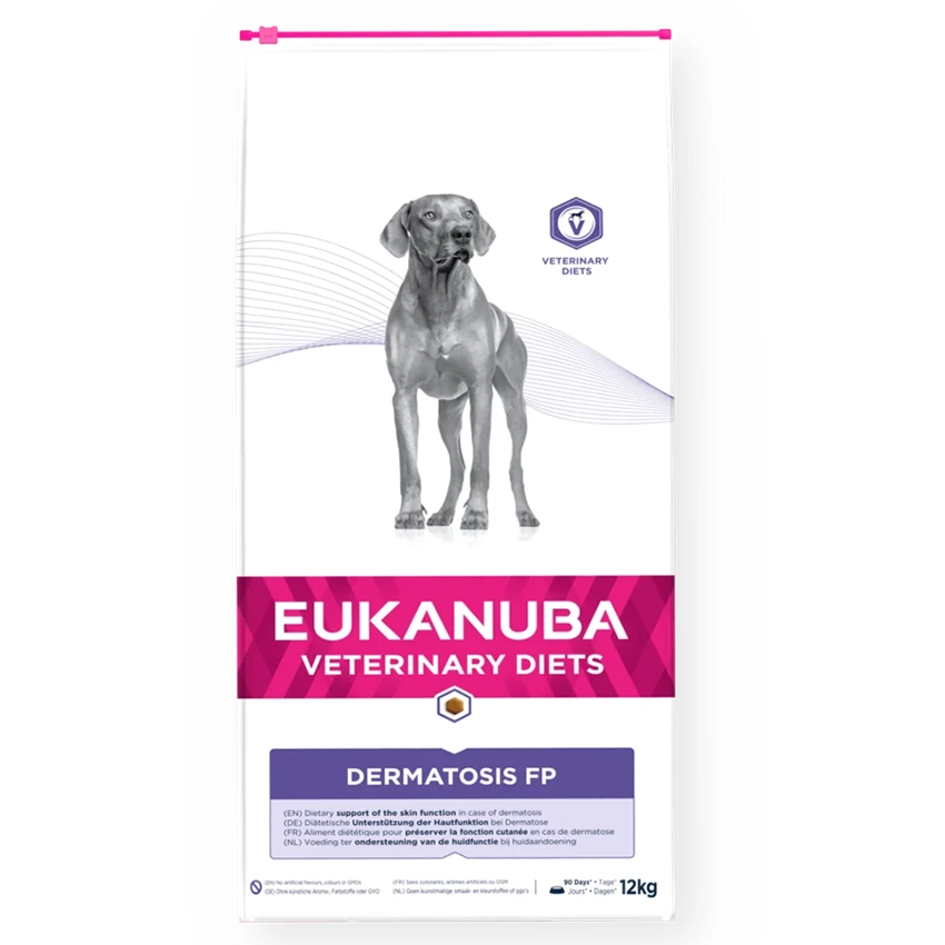 Eukanuba Veterinary Diets Dermatosis FP – veterinarinis sausas pašaras alergiškiems šunims su žuvimi ir bulvėmis