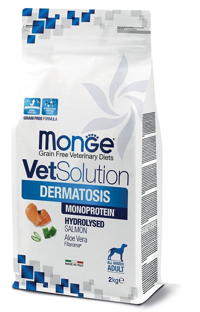 MONGE VetSolution Dog Dermatosis – veterinarinis sausas dietinis pašaras alergiškiems šunims