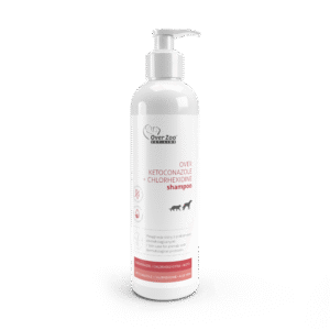 OVER šampūnas su ketokonazolu + chlorheksidinu šunims ir katėms 250 ml