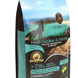 AMBROSIA Fresh Sardine & Herring begrūdis sausas maistas jauniems Šuniukams su sardine ir silke 5kg