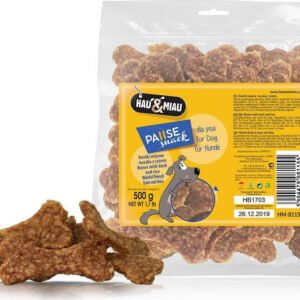 Hau&Miau mėsos kauliukai su antiena ir ryžiais šunims, 500 g / 1 kg