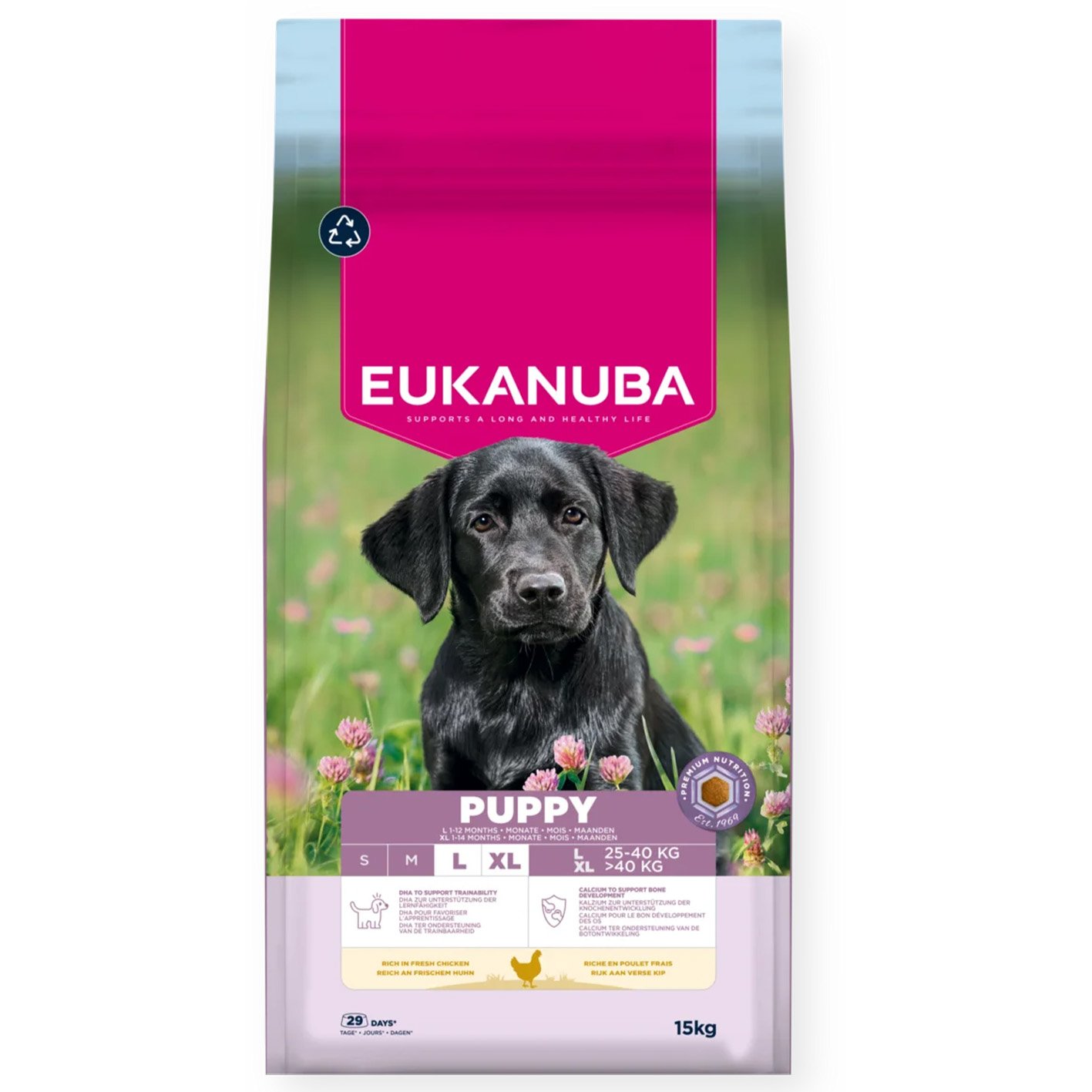 Eukanuba Puppy Large Breed sausas maistas didelių veislių šuniukams su vištiena 15 kg