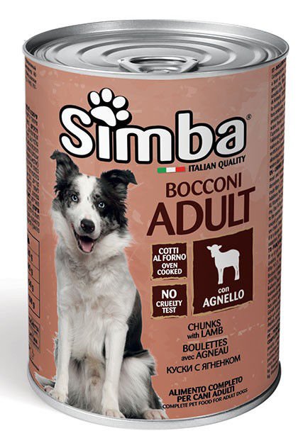 SIMBA konservai šunims su ėriena gabalėliai padaže 415g 6vnt / 12vnt