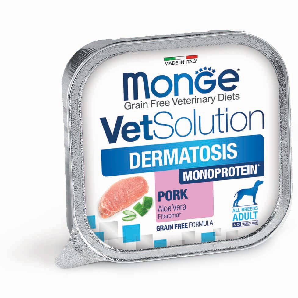MONGE VetSolution Dog Wet Dermatosis konservai šunims 150g 12vnt / 24vnt