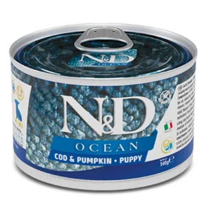 Farmina N&D Ocean Cod & Pumpkin Puppy Mini konservuotas pašaras mažų veislių šuniukams 140g
