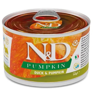 Farmina N&D Pumpkin konservuotas pašaras mažų veislių suaugusiems šunims su antiena ir moliūgais 140g