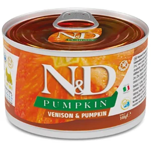 Farmina N&D Pumpkin konservuotas pašaras mažų veislių suaugusiems šunims su elniena ir moliūgais 140 g