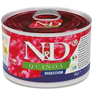 Farmina N&D Quinoa Digestion konservuotas dietinis pašaras mažų veislių suaugusiems šunims 140 g