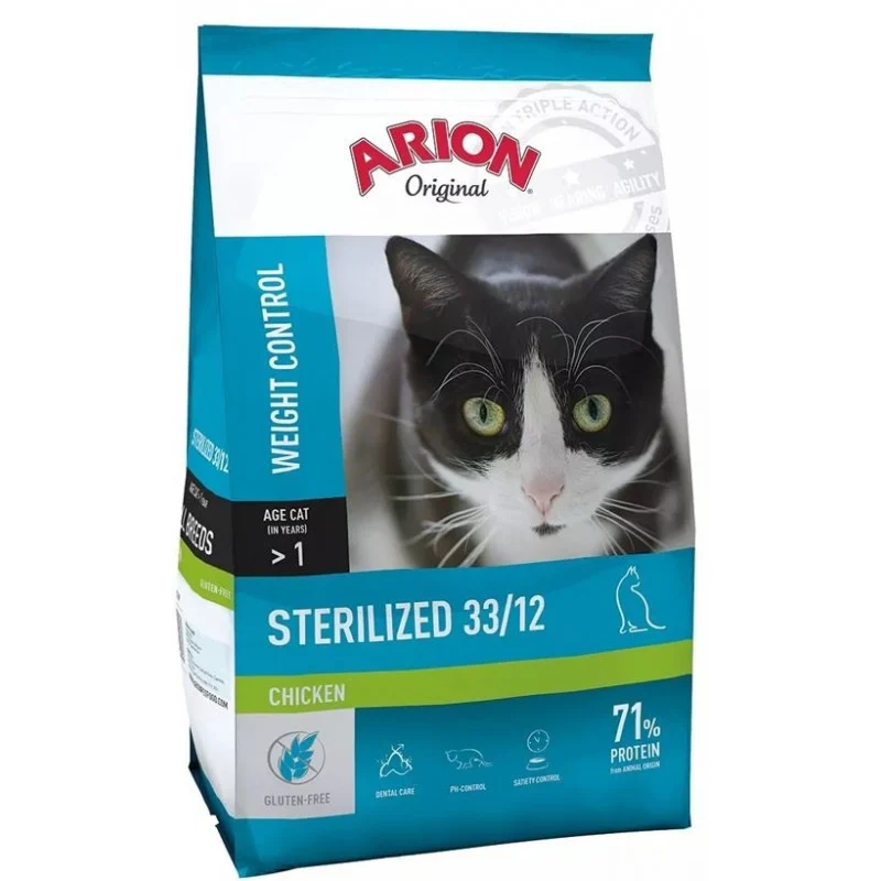 ARION Original Cat Sterilized Chicken sausas pašaras sterilizuotoms katėms 7,5 kg