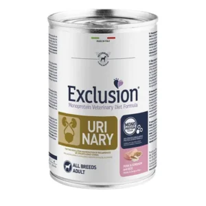 Exclusion Diet Urinary dietinis konservuotas pašaras šunims su kiauliena, sorgais ir ryžiais 400g 6vnt / 12vnt
