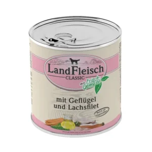 LandFleisch Classic konservai šunims su paukštiena ir lašiša 800g 6vnt / 12vnt