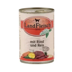 LandFleisch Classic Extra Mager konservai šunims su jautiena ir ryžiais 400g 6vnt / 12vnt