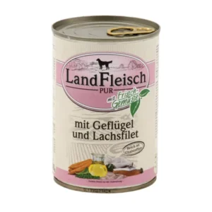LandFleisch konservai šunims su paukštiena ir lašiša 400g 6vnt / 12vnt
