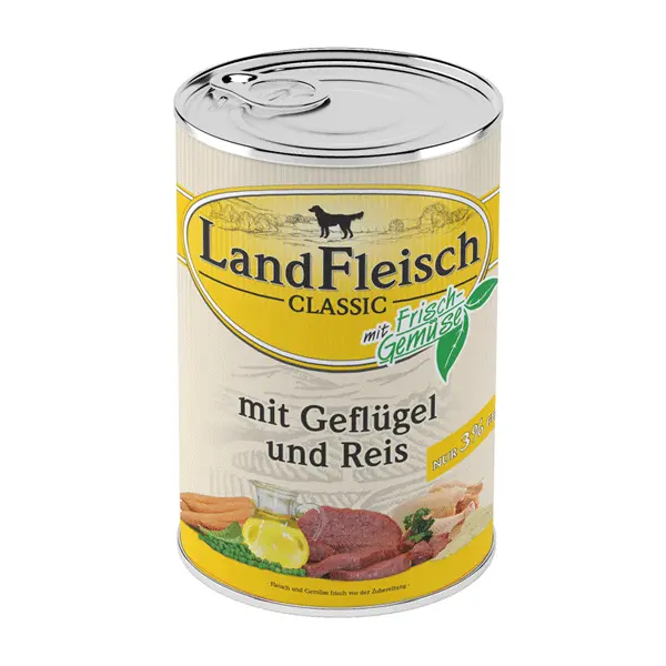 LandFleisch konservai šunims su paukštiena ir ryžiais 400g 6vnt / 12vnt