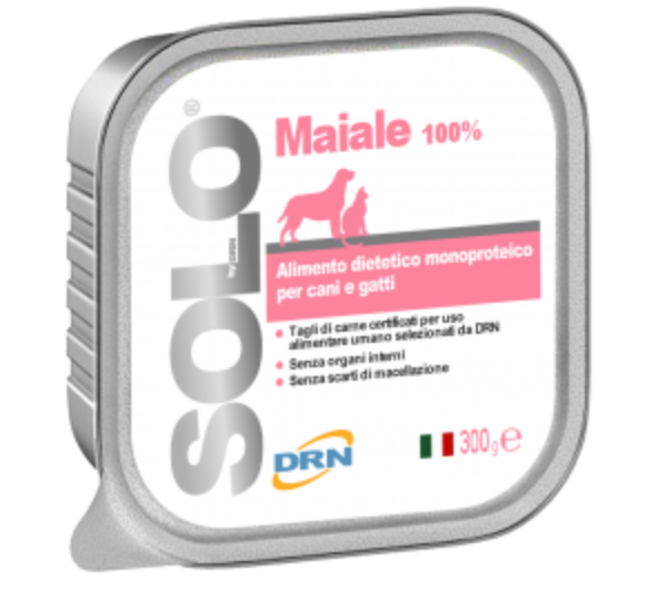 Solo Maiale (Kiauliena) konservai šunims ir katėms 300g 12vnt / 24vnt