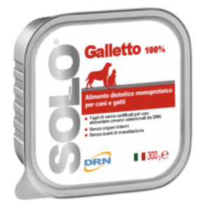 Solo Galletto (Vištiena) konservai šunims ir katėms 300g 12vnt / 24vnt