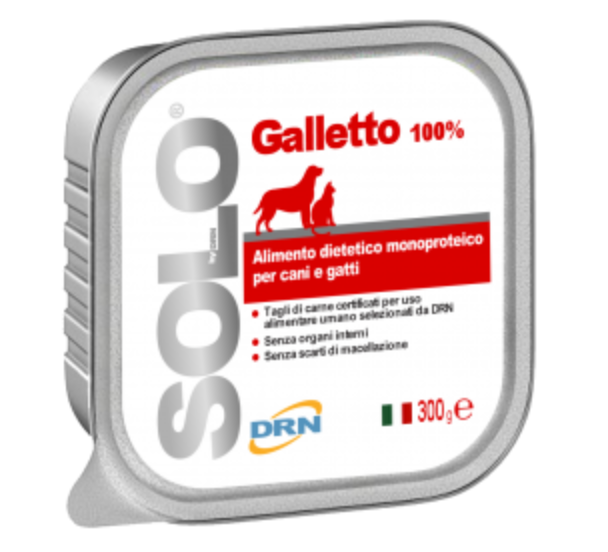 Solo Galletto (Vištiena) konservai šunims ir katėms 300g 12vnt / 24vnt