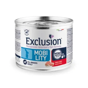 Exclusion Diet Mobility dietinis konservuotas pašaras šunims su kiauliena ir ryžiais 200g 6vnt / 12vnt