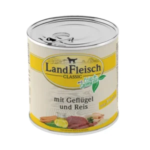 LandFleisch Classic konservai šunims su paukštiena ir ryžiais 800g 6vnt / 12vnt