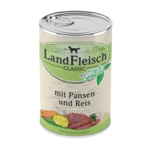 LandFleisch konservai šunims su jaučių prieskrandžiais ir ryžiais 400g 6vnt / 12vnt