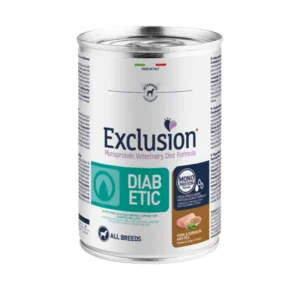 Exclusion Diet Diabetic konservuotas dietinis pašaras šunims su kiauliena ir sorgais 400g 6vnt / 12vnt