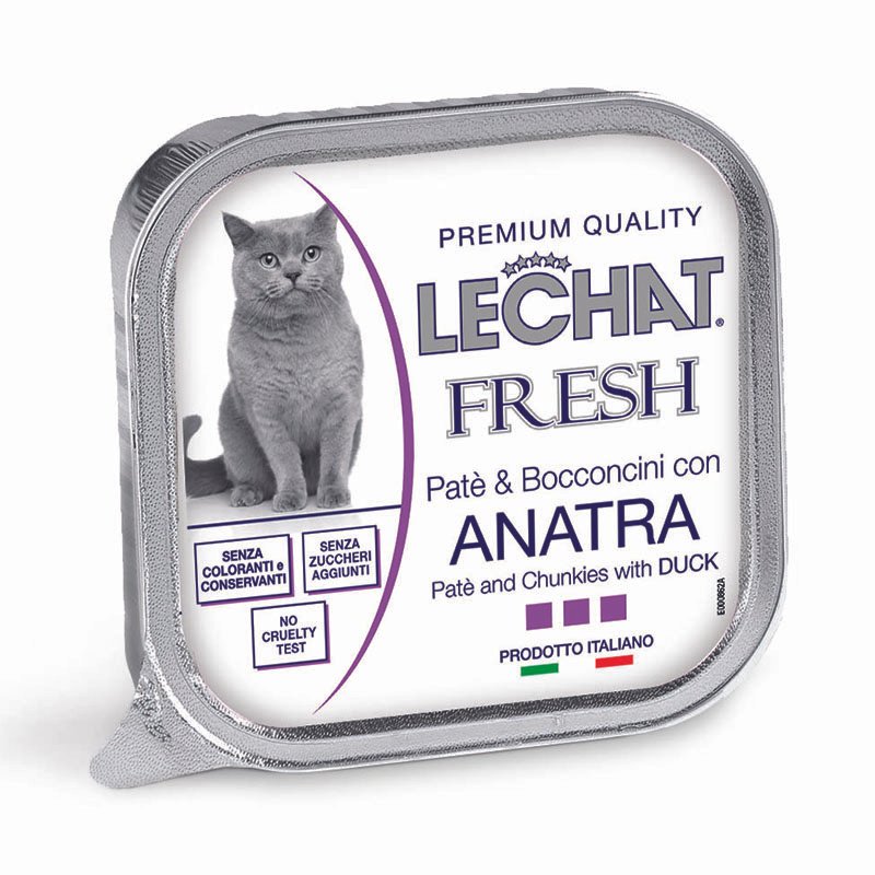 LeChat Fresh konservai suaugusioms katėms su antiena 100g 12/24 vnt