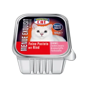 Perfecto Cat Menue Exquisit, konservuotas pašaras katėms, paštetas su jautiena, 100g